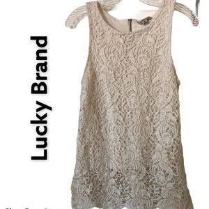 Lucky Brand Cream Lace Tank Top